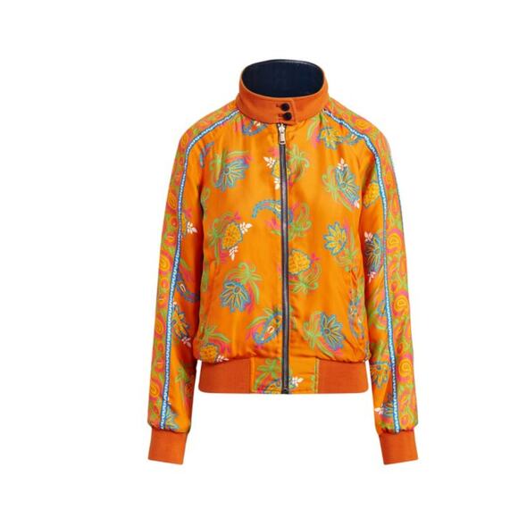 New Ralph Lauren Purple Label Torrence Reversible Jacket Navy Orange $1890 Sz 2 - Picture 2 of 11